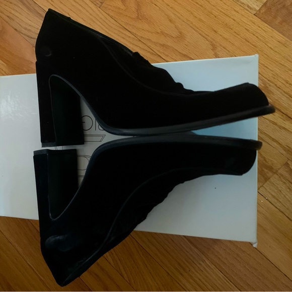 VIA SPIGA BLACK VELOUR AND SUEDE HIGH HEEL WINTER SHOE size 7 - Picture 4 of 9